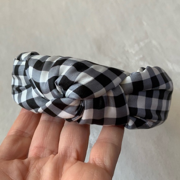 KATE SPADE NEW YORK daisy gingham knot silk headband - Picture 9 of 10